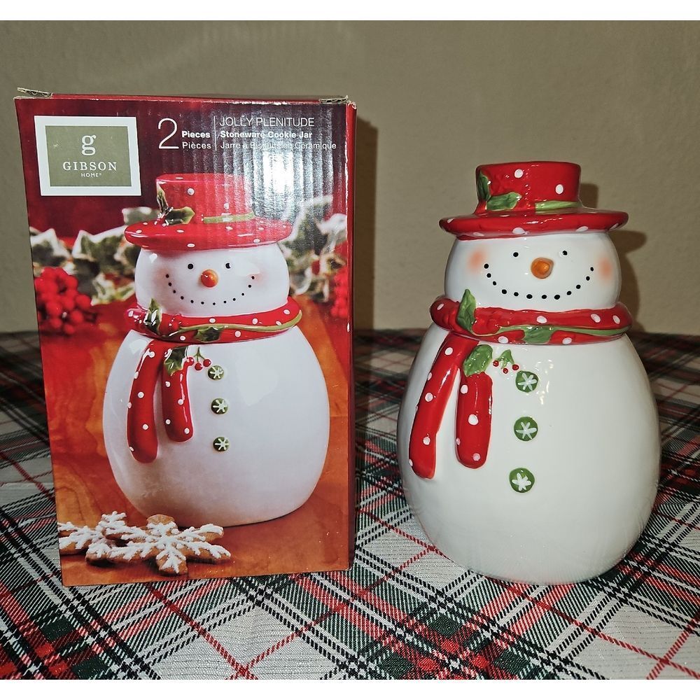 Gibson Handpainted Stoneware Jolly Plenitude Cookie Jar